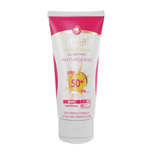 کرم ضد آفتاب ضد چروک +SPF 50 سان سیف بدون رنگ