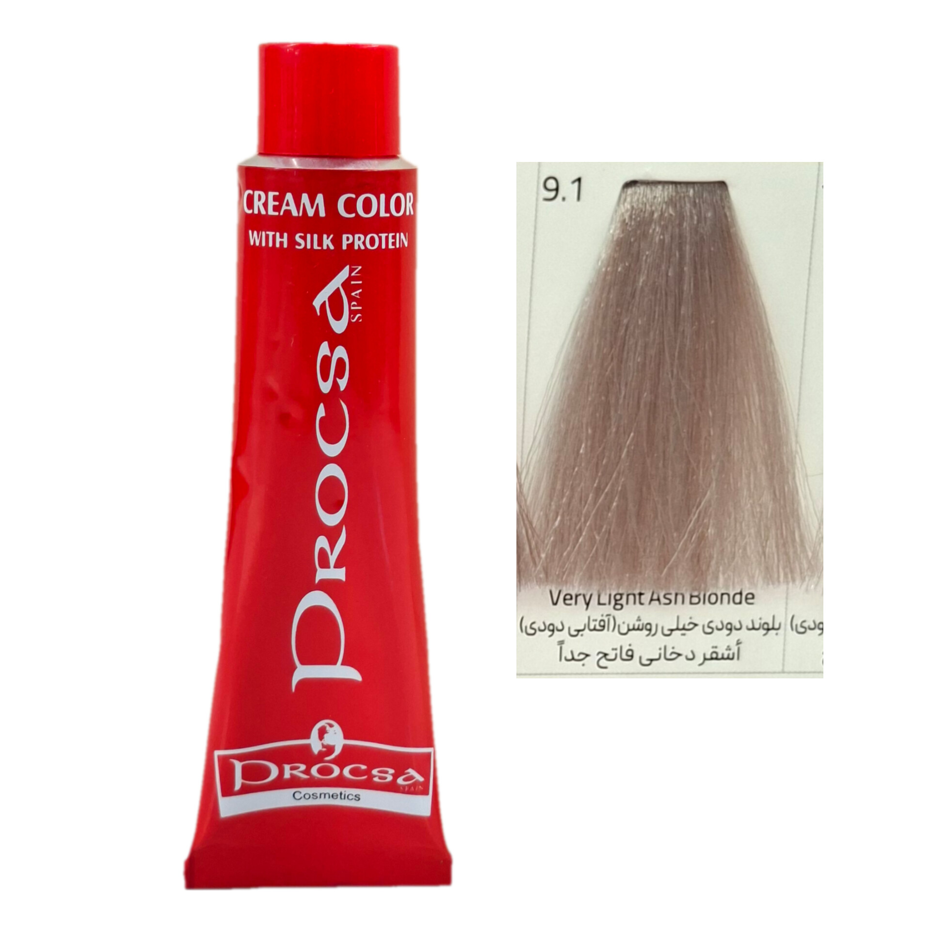InShot_20260824_172705189 رنگ مو پروکسا 9.1 بلوند دودی خیلی روشن حجم 60 میلی لیتر - Image 1